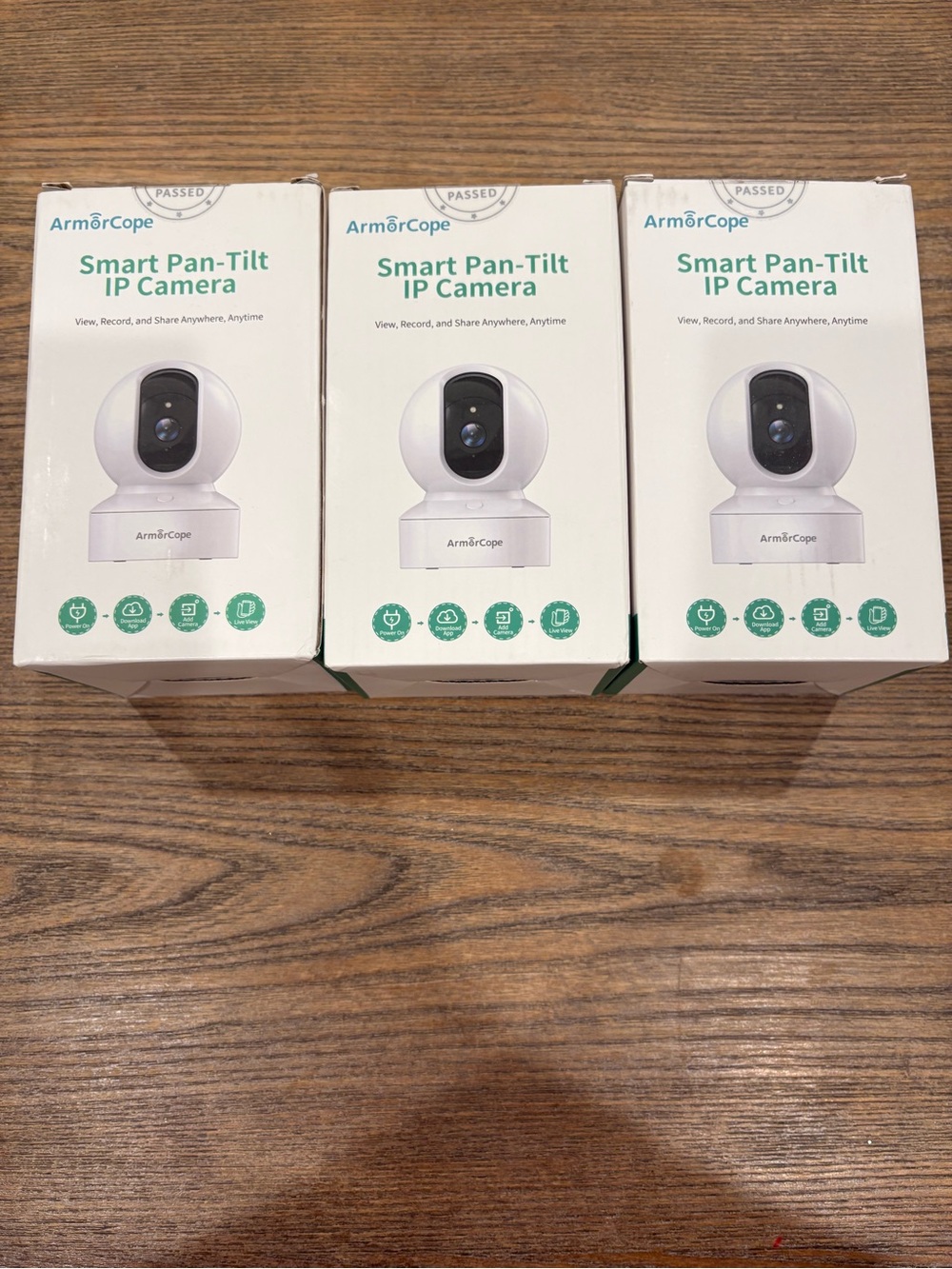 Set of 3 ArmorCope Smart Pan Tilt Cameras /WIFI Indoor Security System